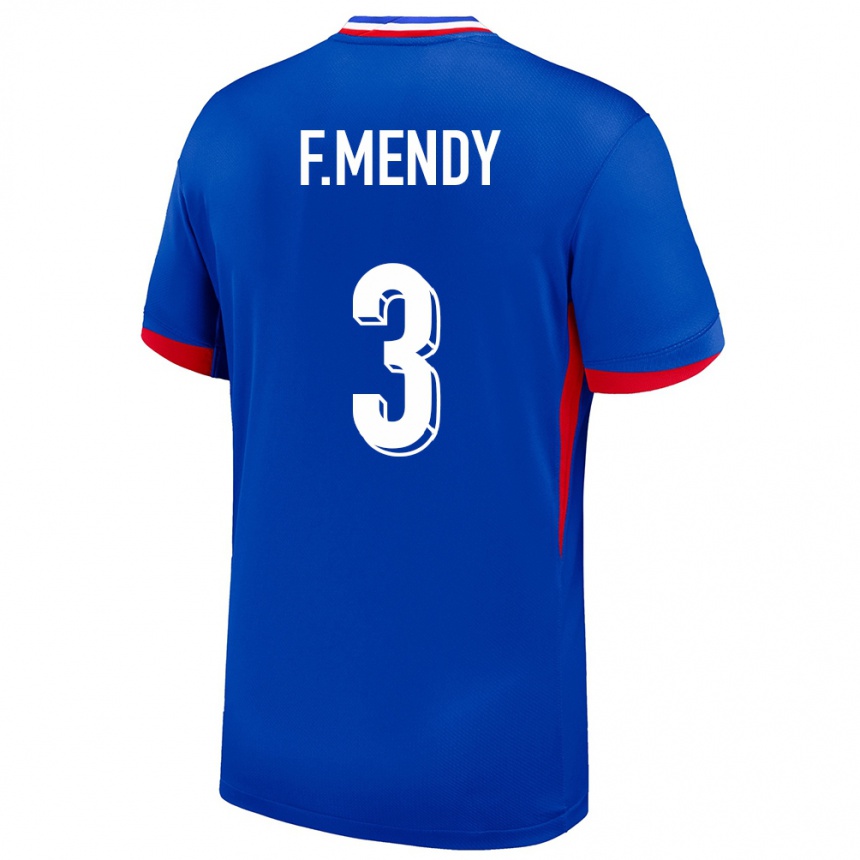 Kinder Fußball Frankreich Ferland Mendy #3 Blau Heimtrikot Trikot 24-26 T-Shirt Luxemburg