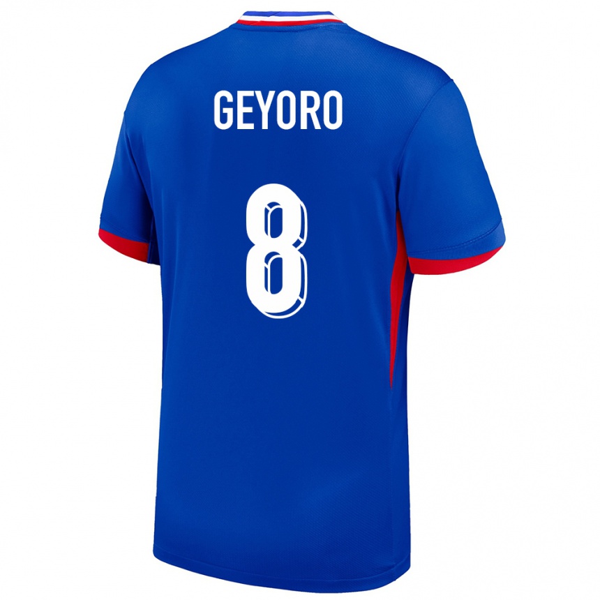 Kinder Fußball Frankreich Grace Geyoro #8 Blau Heimtrikot Trikot 24-26 T-Shirt Luxemburg