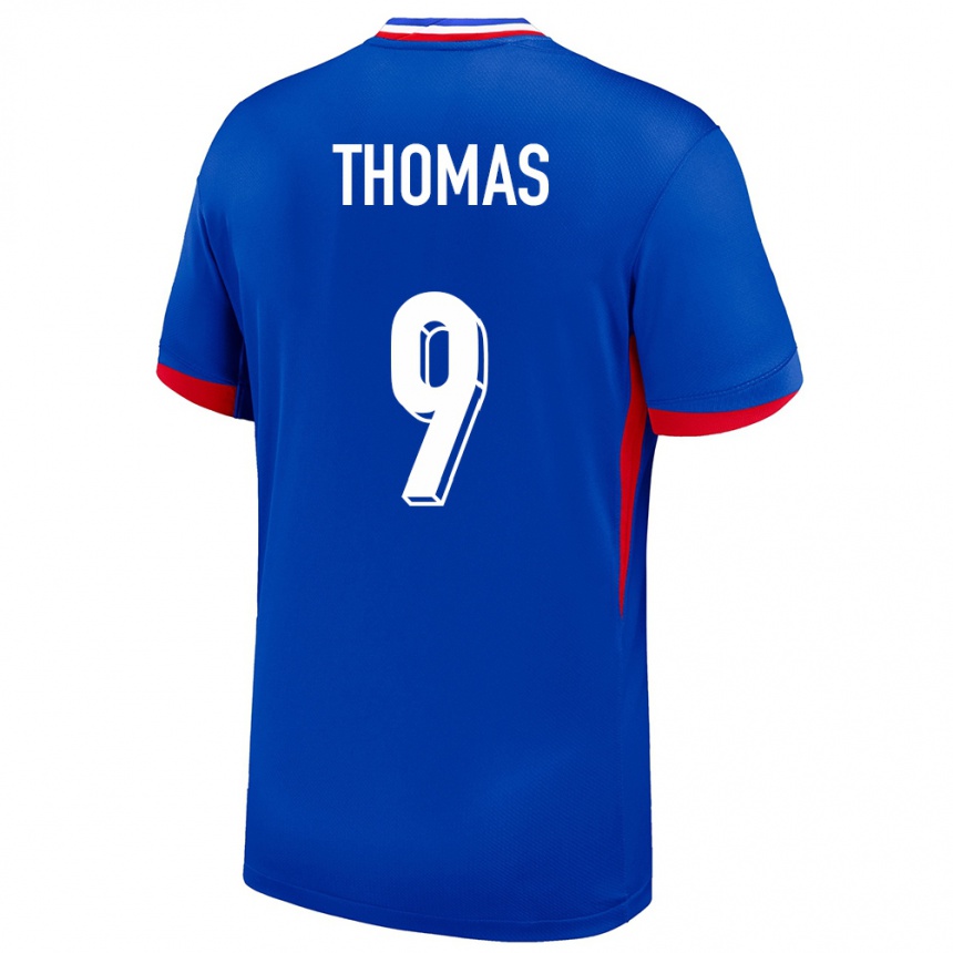 Kinder Fußball Frankreich Lindsey Thomas #9 Blau Heimtrikot Trikot 24-26 T-Shirt Luxemburg