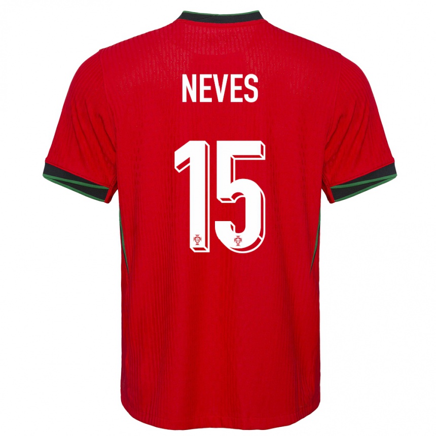 Kinder Fußball Portugal Joao Neves #15 Rot Heimtrikot Trikot 24-26 T-Shirt Luxemburg