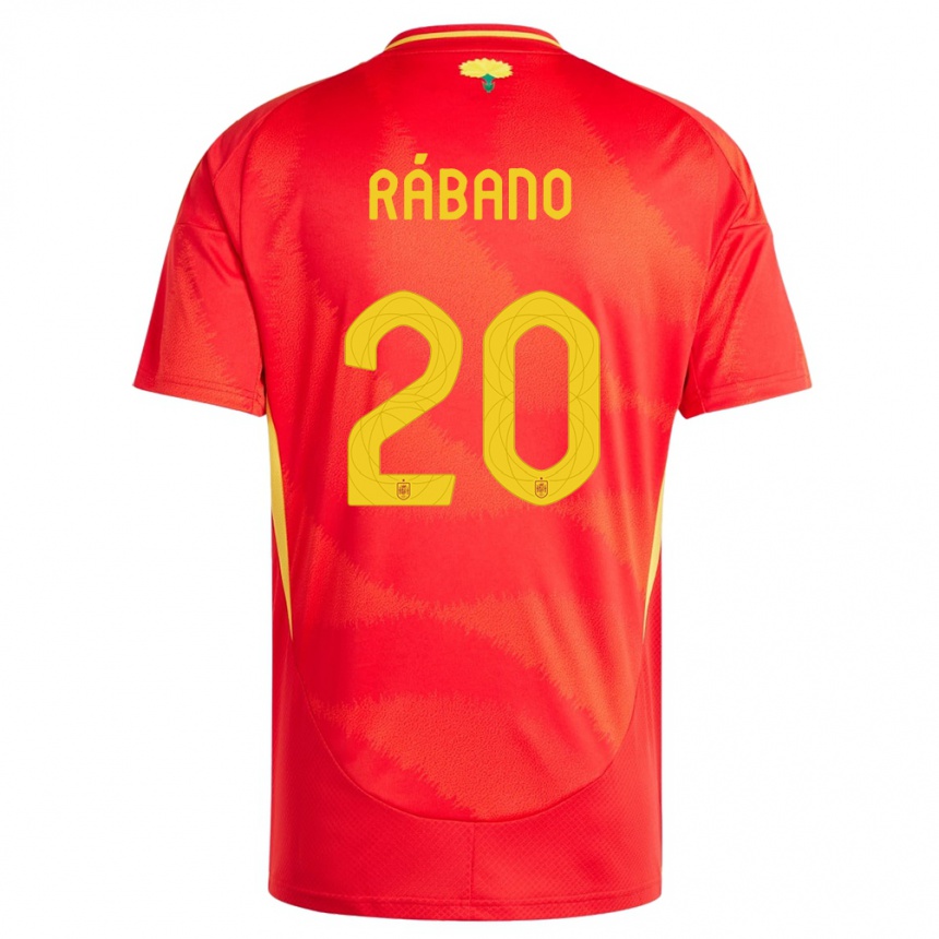 Kinder Fußball Spanien Nuria Rabano #20 Rot Heimtrikot Trikot 24-26 T-Shirt Luxemburg