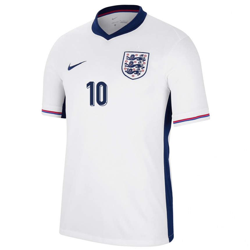 Kinder Fußball England Raheem Sterling #10 Weiß Heimtrikot Trikot 24-26 T-Shirt Luxemburg