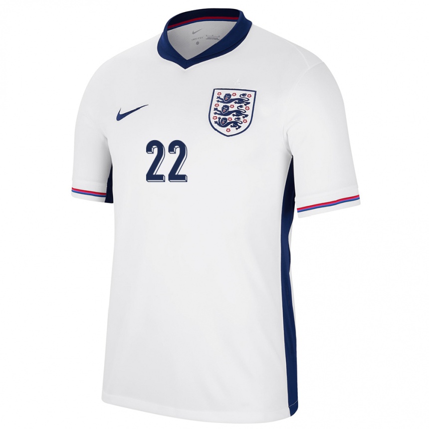 Kinder Fußball England Tammy Abraham #22 Weiß Heimtrikot Trikot 24-26 T-Shirt Luxemburg