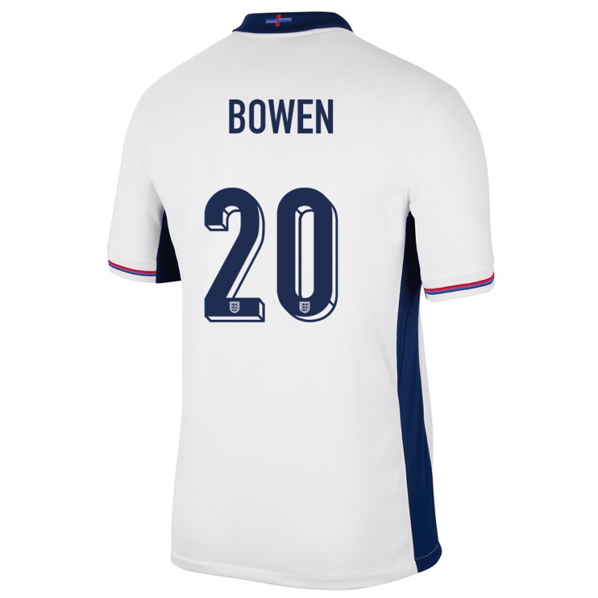 Kinder Fußball England Jarrod Bowen #20 Weiß Heimtrikot Trikot 24-26 T-Shirt Luxemburg