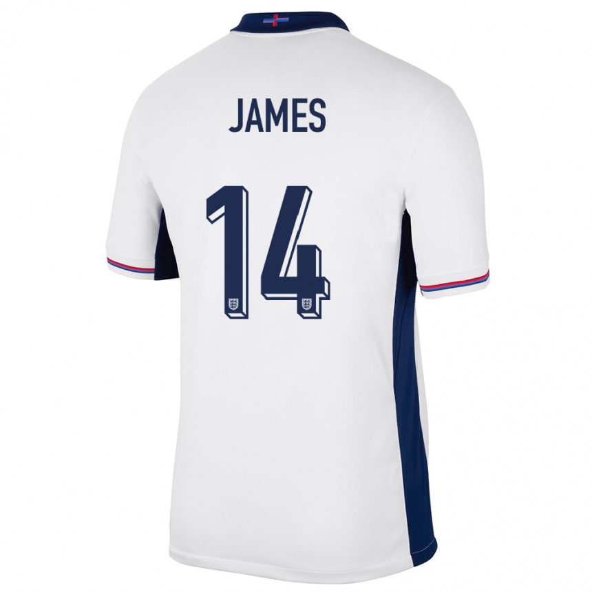 Kinder Fußball England Reece James #14 Weiß Heimtrikot Trikot 24-26 T-Shirt Luxemburg