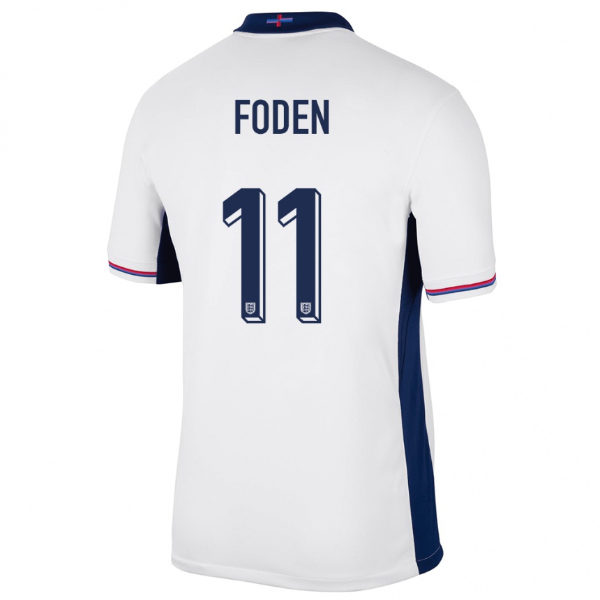 Kinder Fußball England Phil Foden #11 Weiß Heimtrikot Trikot 24-26 T-Shirt Luxemburg