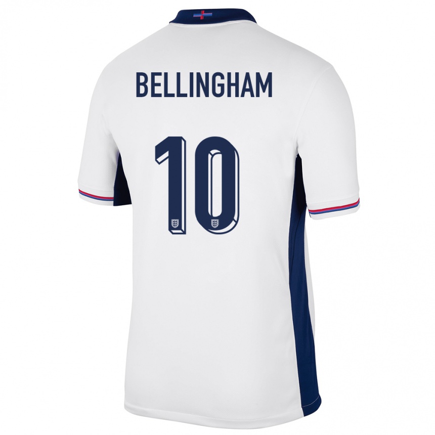 Kinder Fußball England Jude Bellingham #10 Weiß Heimtrikot Trikot 24-26 T-Shirt Luxemburg