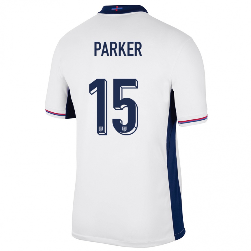 Kinder Fußball England Lucy Parker #15 Weiß Heimtrikot Trikot 24-26 T-Shirt Luxemburg