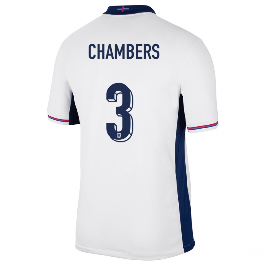 Kinder Fußball England Luke Chambers #3 Weiß Heimtrikot Trikot 24-26 T-Shirt Luxemburg