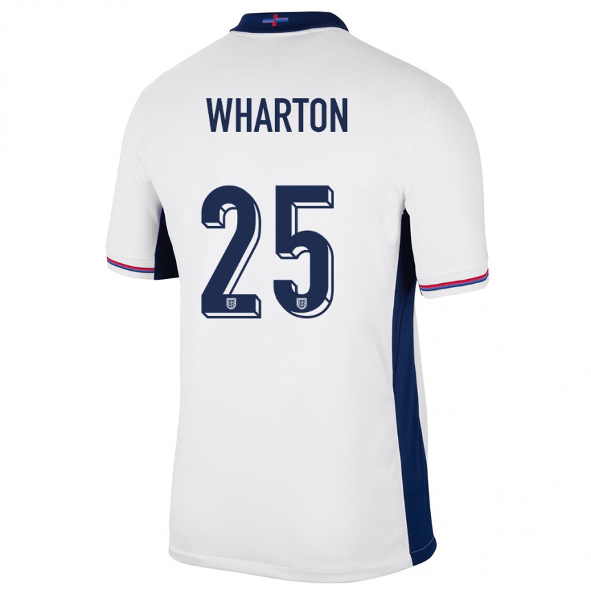 Kinder Fußball England Adam Wharton #25 Weiß Heimtrikot Trikot 24-26 T-Shirt Luxemburg