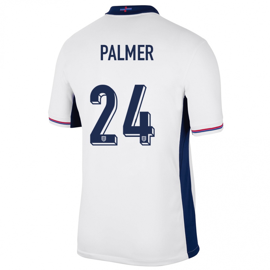 Kinder Fußball England Cole Palmer #24 Weiß Heimtrikot Trikot 24-26 T-Shirt Luxemburg