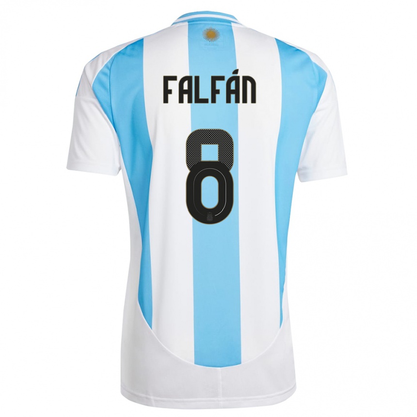 Kinder Fußball Argentinien Daiana Falfan #8 Weiß Blau Heimtrikot Trikot 24-26 T-Shirt Luxemburg