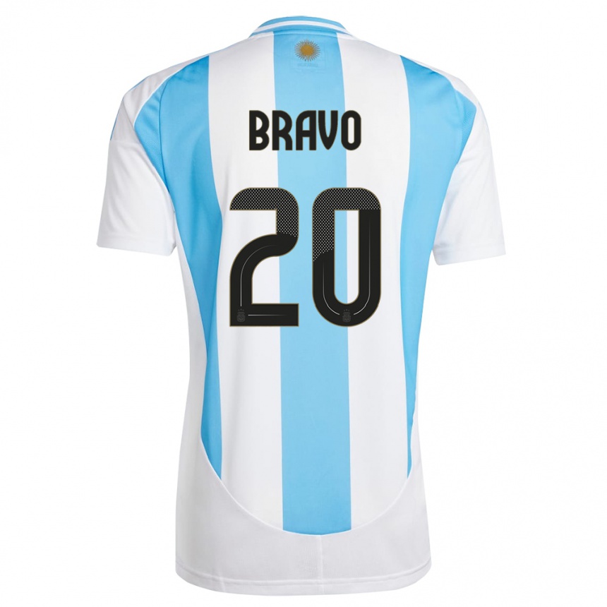 Kinder Fußball Argentinien Ruth Bravo #20 Weiß Blau Heimtrikot Trikot 24-26 T-Shirt Luxemburg