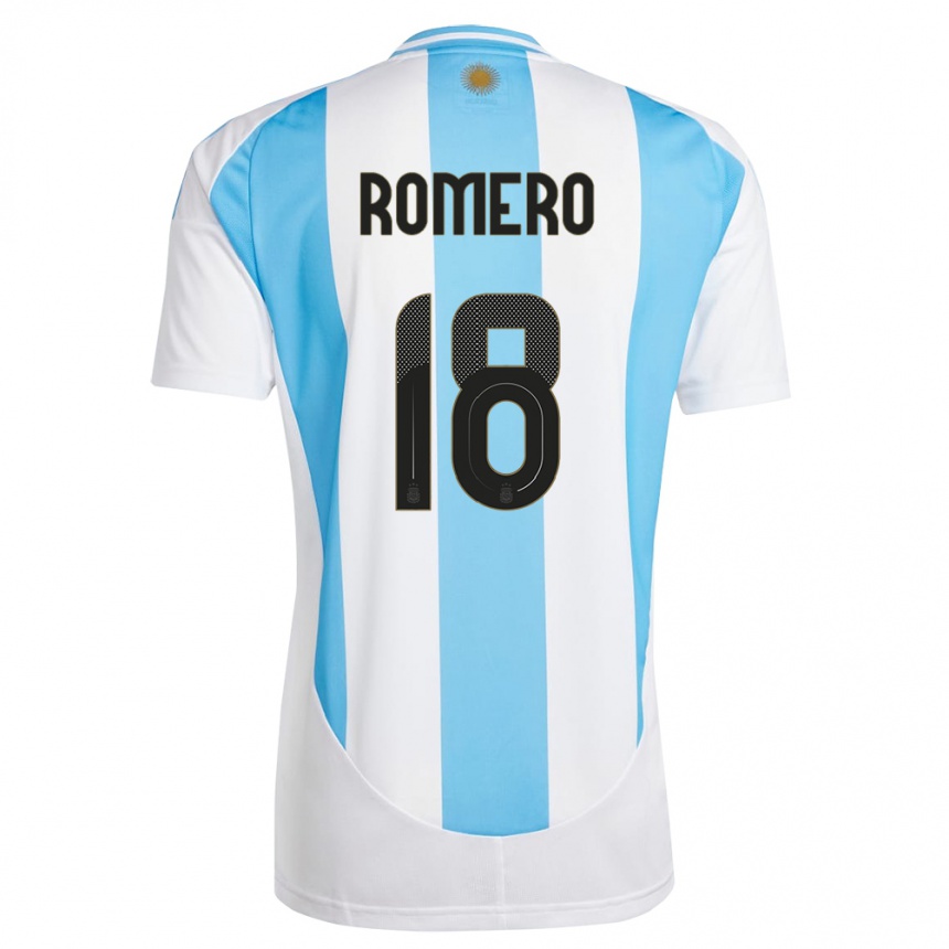 Kinder Fußball Argentinien Luka Romero #18 Weiß Blau Heimtrikot Trikot 24-26 T-Shirt Luxemburg