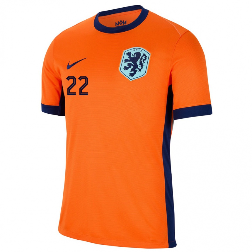 Kinder Fußball Niederlande Esmee Brugts #22 Orange Heimtrikot Trikot 24-26 T-Shirt Luxemburg