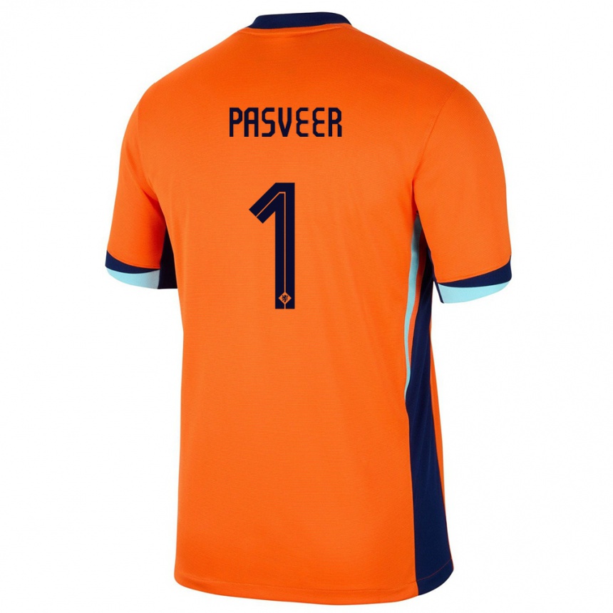 Kinder Fußball Niederlande Remko Pasveer #1 Orange Heimtrikot Trikot 24-26 T-Shirt Luxemburg