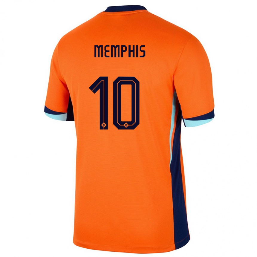 Kinder Fußball Niederlande Memphis Depay #10 Orange Heimtrikot Trikot 24-26 T-Shirt Luxemburg