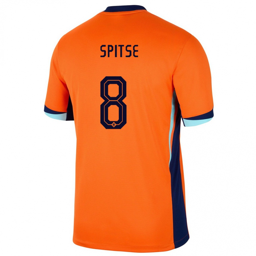 Kinder Fußball Niederlande Sherida Spitse #8 Orange Heimtrikot Trikot 24-26 T-Shirt Luxemburg