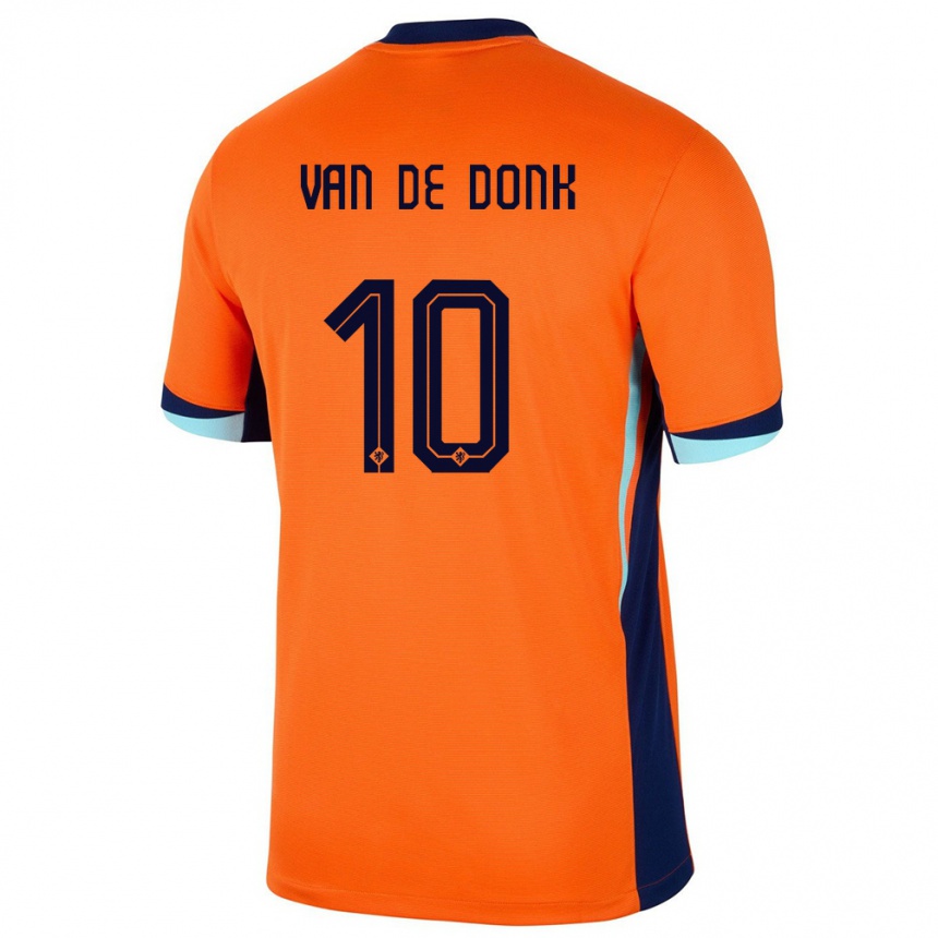 Kinder Fußball Niederlande Danielle Van De Donk #10 Orange Heimtrikot Trikot 24-26 T-Shirt Luxemburg