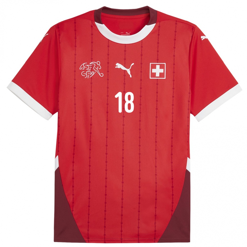 Kinder Fußball Schweiz Viola Calligaris #18 Rot Heimtrikot Trikot 24-26 T-Shirt Luxemburg