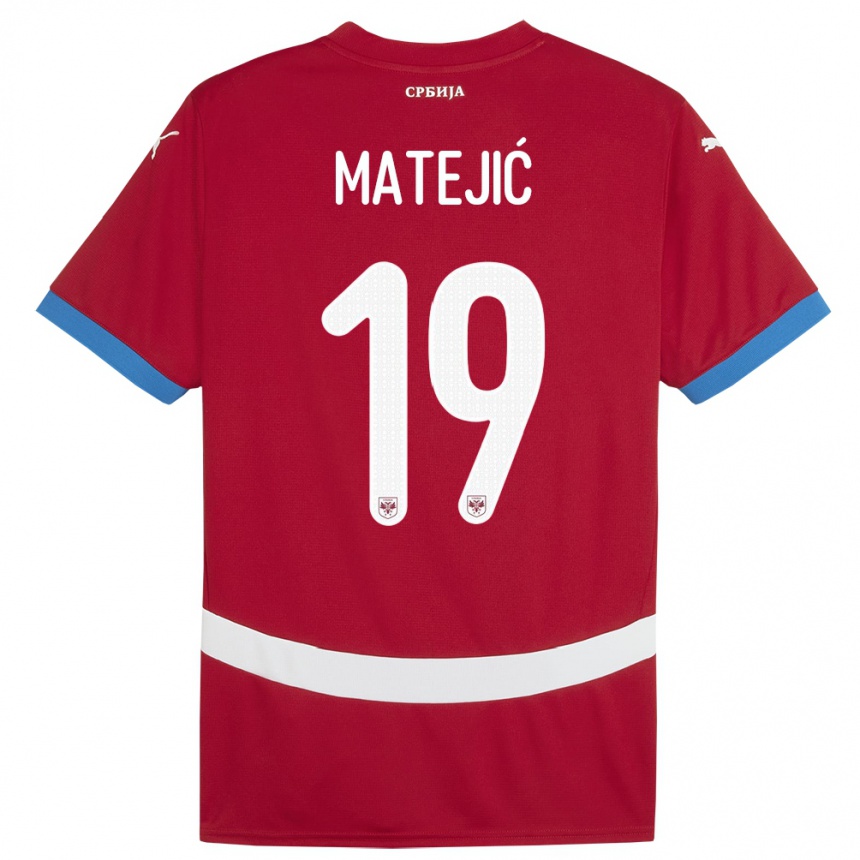 Kinder Fußball Serbien Nina Matejic #19 Rot Heimtrikot Trikot 24-26 T-Shirt Luxemburg