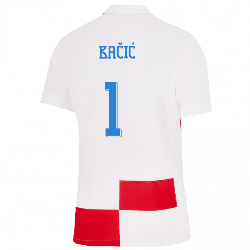 Kinder Fußball Kroatien Doris Bacic #1 Weiß Rot Heimtrikot Trikot 24-26 T-Shirt Luxemburg