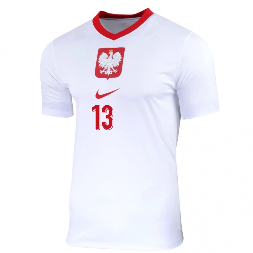 Kinder Fußball Polen Szymon Zurkowski #13 Weiß Heimtrikot Trikot 24-26 T-Shirt Luxemburg