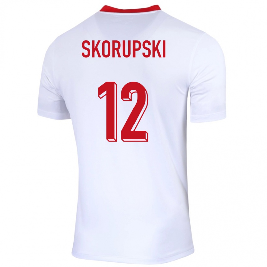 Kinder Fußball Polen Lukasz Skorupski #12 Weiß Heimtrikot Trikot 24-26 T-Shirt Luxemburg