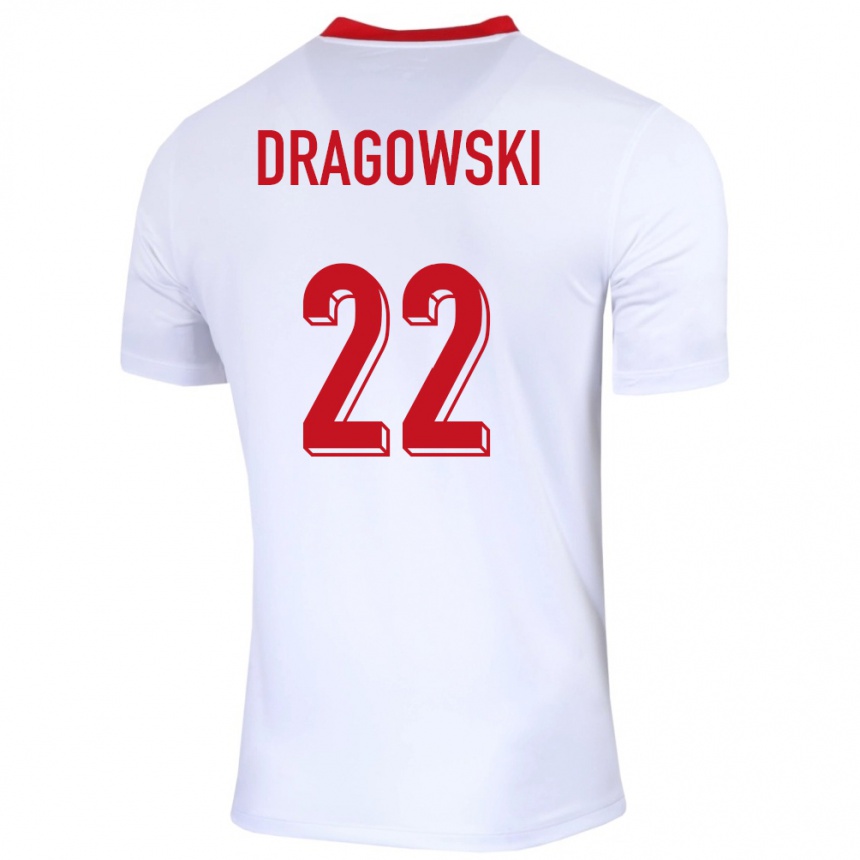 Kinder Fußball Polen Bartlomiej Dragowski #22 Weiß Heimtrikot Trikot 24-26 T-Shirt Luxemburg