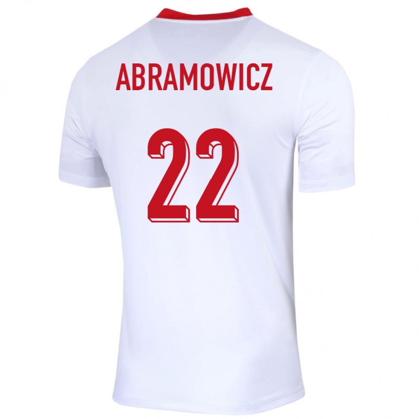 Kinder Fußball Polen Slawomir Abramowicz #22 Weiß Heimtrikot Trikot 24-26 T-Shirt Luxemburg