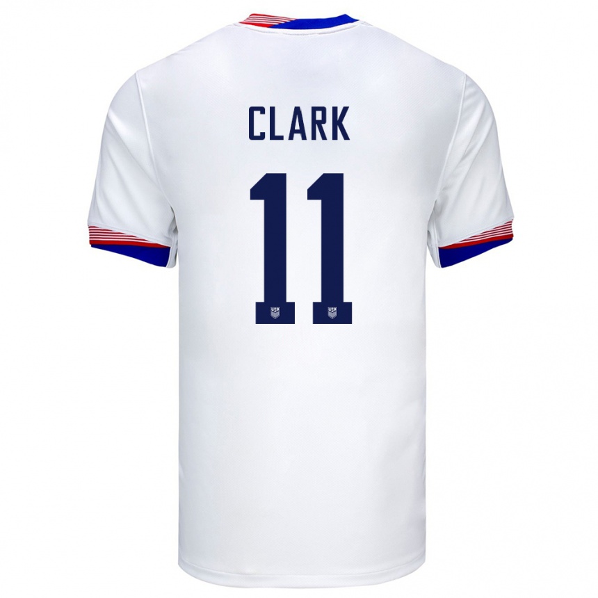 Kinder Fußball Vereinigte Staaten Caden Clark #11 Weiß Heimtrikot Trikot 24-26 T-Shirt Luxemburg