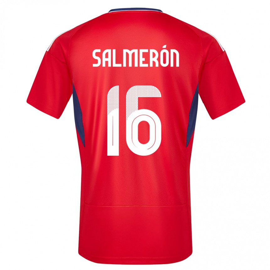 Kinder Fußball Costa Rica Andrey Salmeron #16 Rot Heimtrikot Trikot 24-26 T-Shirt Luxemburg