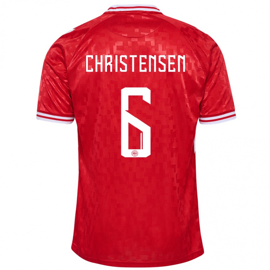 Kinder Fußball Dänemark Andreas Christensen #6 Rot Heimtrikot Trikot 24-26 T-Shirt Luxemburg