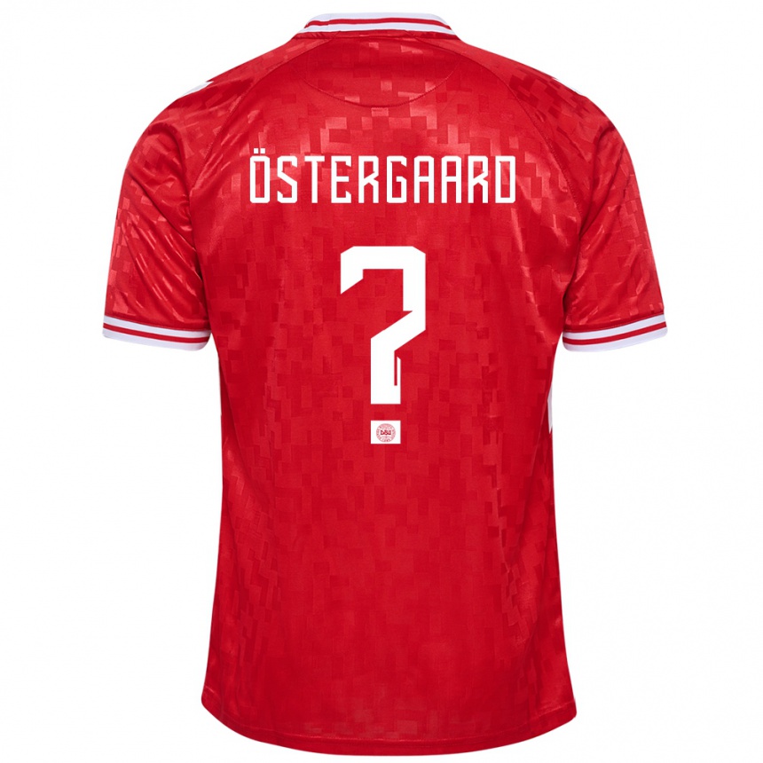 Kinder Fußball Dänemark Christian Östergaard #0 Rot Heimtrikot Trikot 24-26 T-Shirt Luxemburg