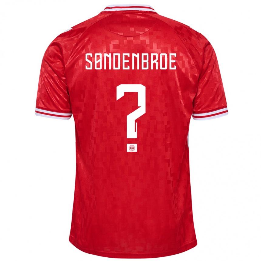 Kinder Fußball Dänemark Andreas Søndenbroe #0 Rot Heimtrikot Trikot 24-26 T-Shirt Luxemburg