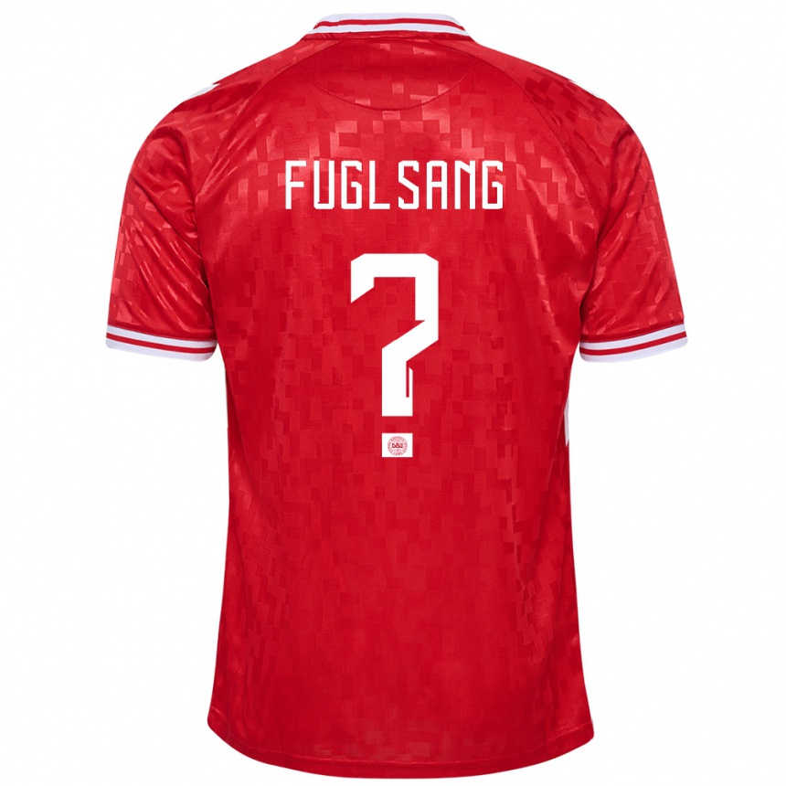 Kinder Fußball Dänemark Adam Fuglsang #0 Rot Heimtrikot Trikot 24-26 T-Shirt Luxemburg