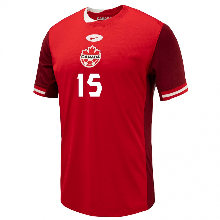 Kinder Fußball Kanada Nichelle Prince #15 Rot Heimtrikot Trikot 24-26 T-Shirt Luxemburg