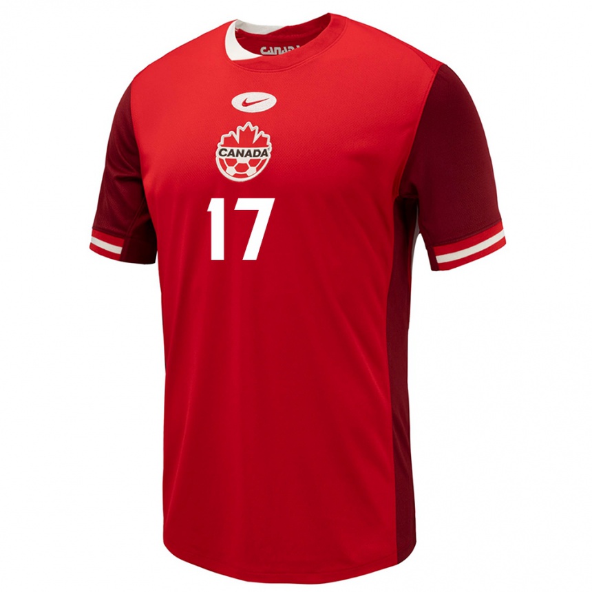 Kinder Fußball Kanada Tajon Buchanan #17 Rot Heimtrikot Trikot 24-26 T-Shirt Luxemburg