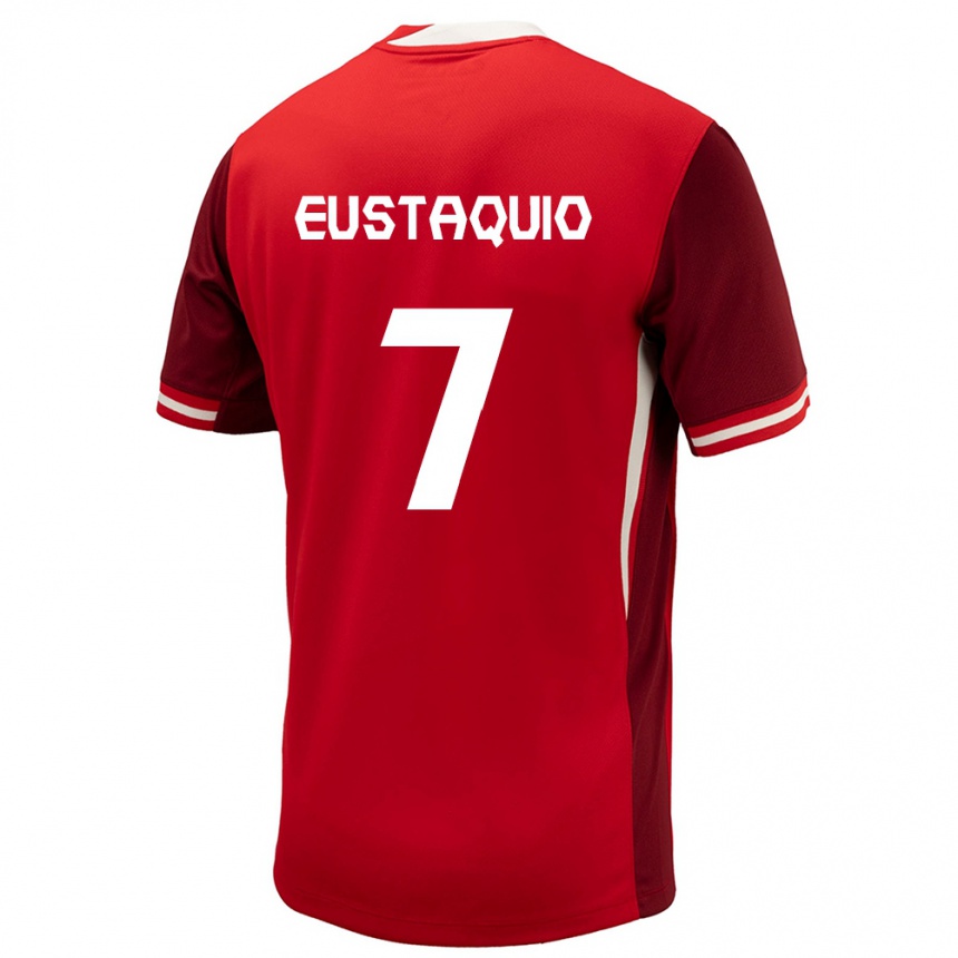 Kinder Fußball Kanada Stephen Eustaquio #7 Rot Heimtrikot Trikot 24-26 T-Shirt Luxemburg