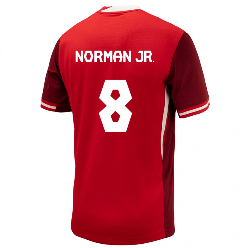 Kinder Fußball Kanada David Norman Jr. #8 Rot Heimtrikot Trikot 24-26 T-Shirt Luxemburg