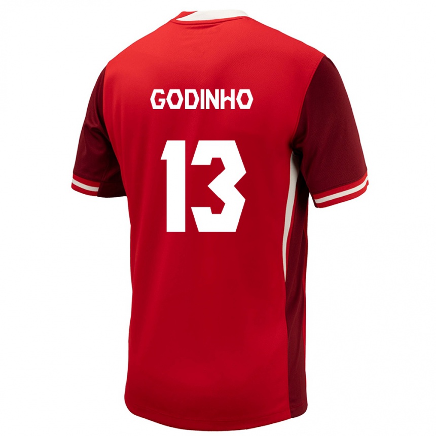 Kinder Fußball Kanada Marcus Godinho #13 Rot Heimtrikot Trikot 24-26 T-Shirt Luxemburg