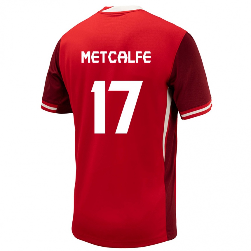 Kinder Fußball Kanada Patrick Metcalfe #17 Rot Heimtrikot Trikot 24-26 T-Shirt Luxemburg