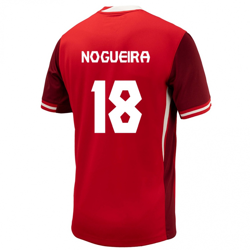 Kinder Fußball Kanada Matthew Nogueira #18 Rot Heimtrikot Trikot 24-26 T-Shirt Luxemburg