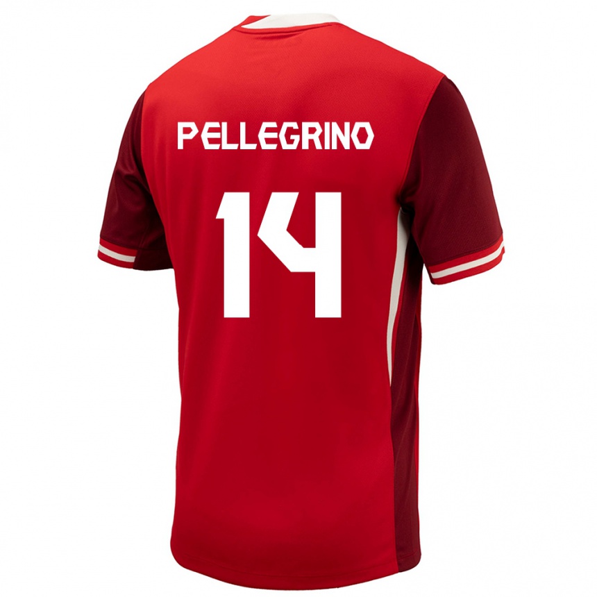 Kinder Fußball Kanada Gabriel Pellegrino #14 Rot Heimtrikot Trikot 24-26 T-Shirt Luxemburg