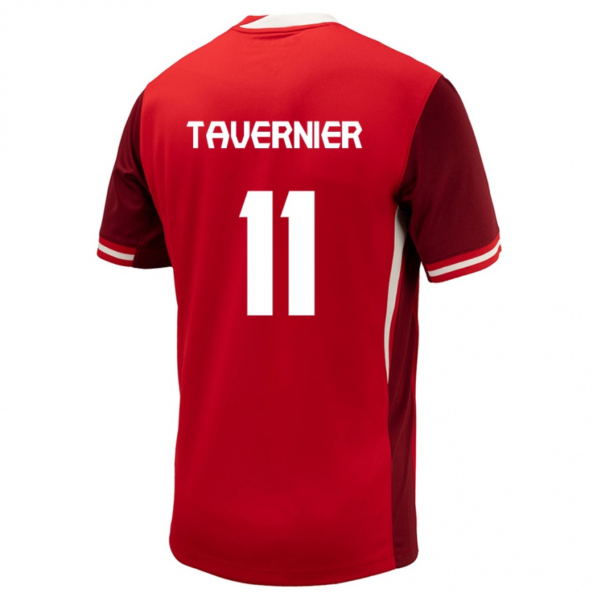 Kinder Fußball Kanada Kevaughn Tavernier #11 Rot Heimtrikot Trikot 24-26 T-Shirt Luxemburg