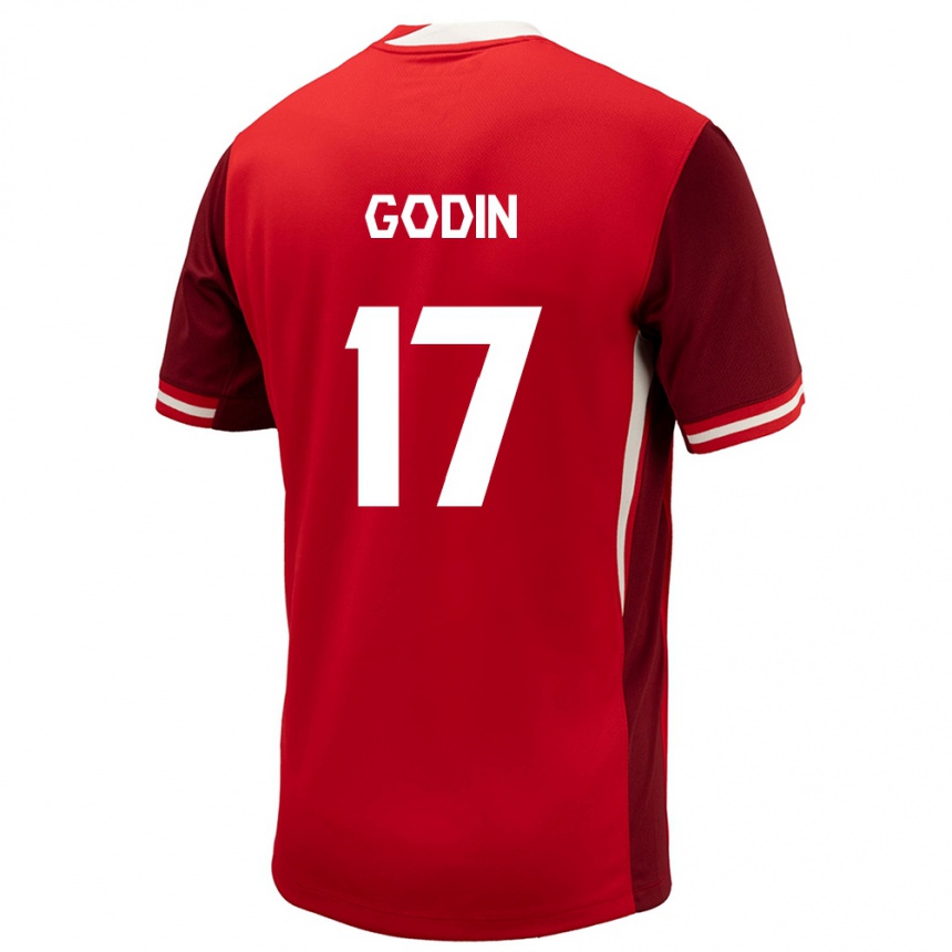 Kinder Fußball Kanada Étienne Godin #17 Rot Heimtrikot Trikot 24-26 T-Shirt Luxemburg