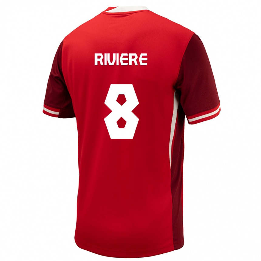 Kinder Fußball Kanada Jayde Riviere #8 Rot Heimtrikot Trikot 24-26 T-Shirt Luxemburg