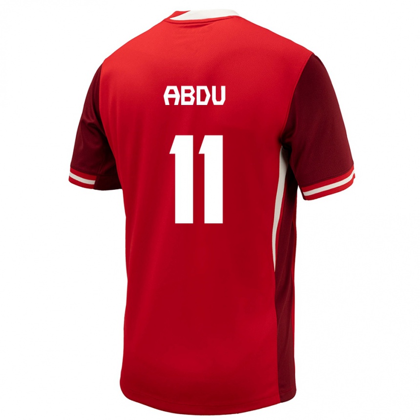 Kinder Fußball Kanada Latifah Abdu #11 Rot Heimtrikot Trikot 24-26 T-Shirt Luxemburg