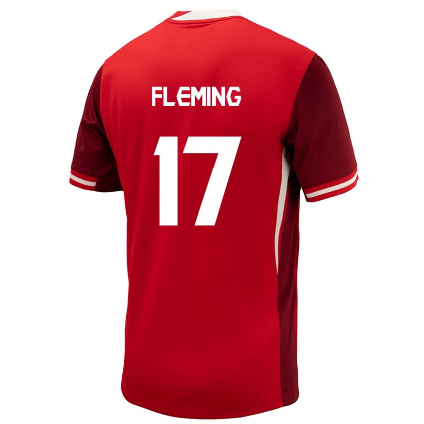 Kinder Fußball Kanada Jessie Fleming #17 Rot Heimtrikot Trikot 24-26 T-Shirt Luxemburg