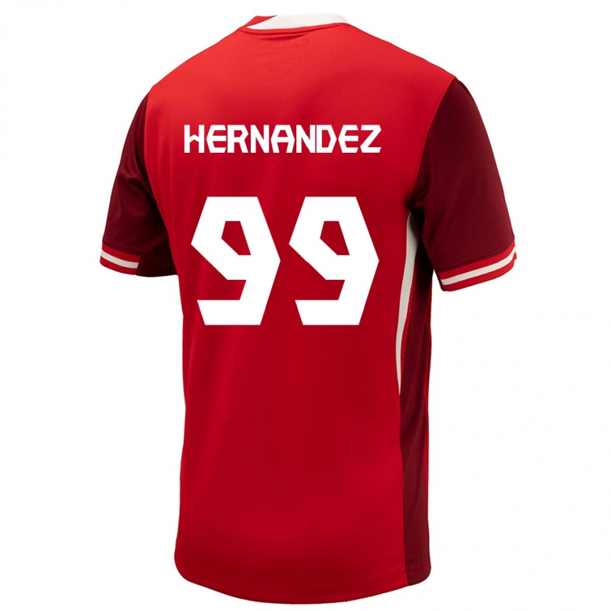 Kinder Fußball Kanada Jeneva Hernandez Gray #99 Rot Heimtrikot Trikot 24-26 T-Shirt Luxemburg